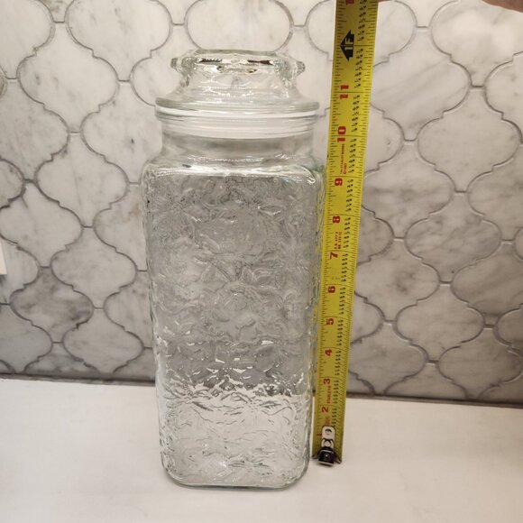 Princess House Fantasia Large Canister & Lid #530 Poinsettia Canister Jar Vtg - Picture 7 of 7